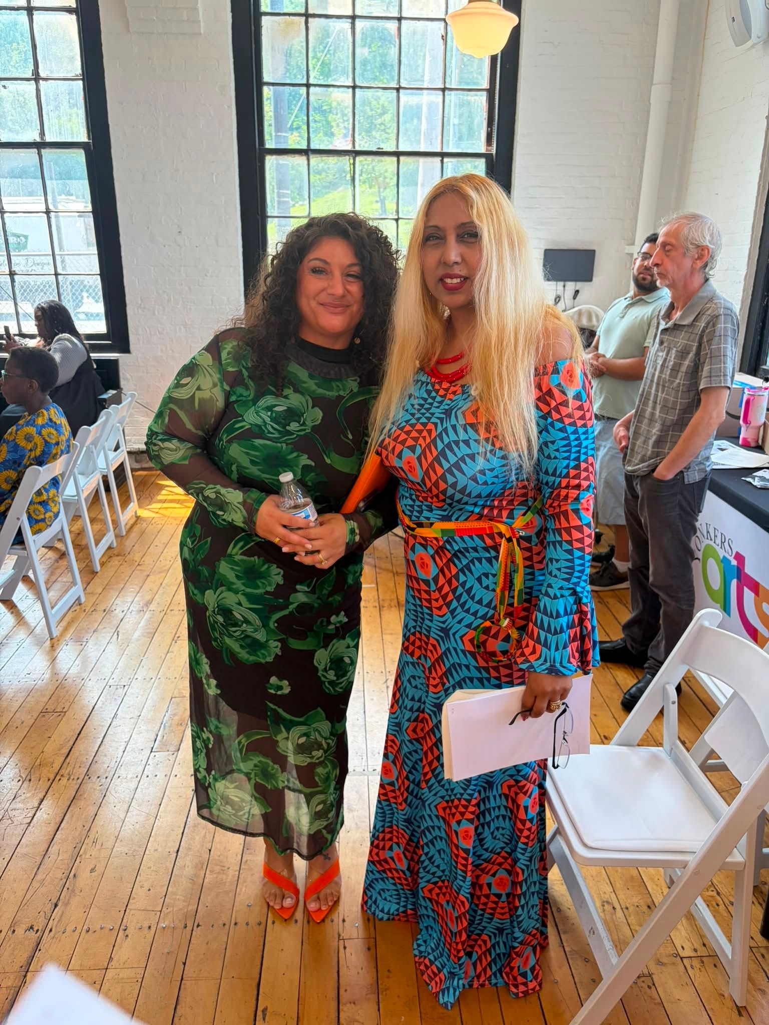 Pastor Daniella Ameho of Ghana and USA with Mezaun Arnone at the Eko ni Agbara fundraiser at Yonkers Arts
